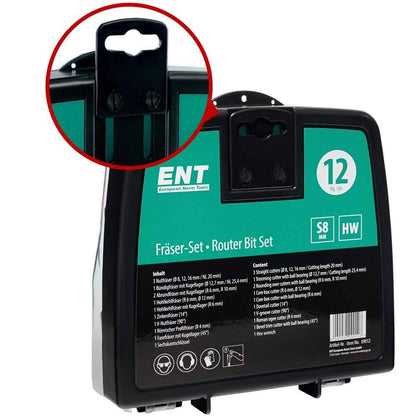 ENT 09012 Hartmetall Fräser Set 12-tlg. – Schaft 8mm