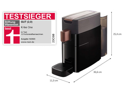 K-fee ONE Kapselmaschine für Kaffee, Tee & Kakao, Schwarz Kupfer