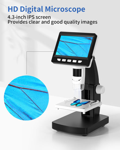 CIMELR Digitalmikroskop 306-B mit 4,3-Zoll-Display, 50x-1000x