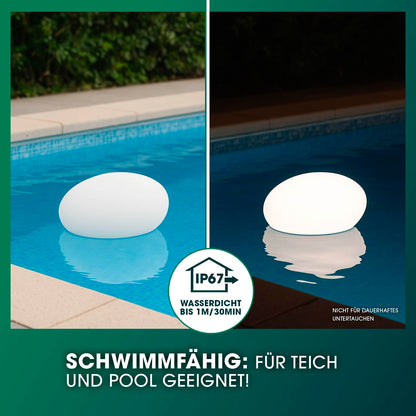 EASYmaxx LED Solarleuchte Stein 2er-Set mit Farbwechsel, IP67