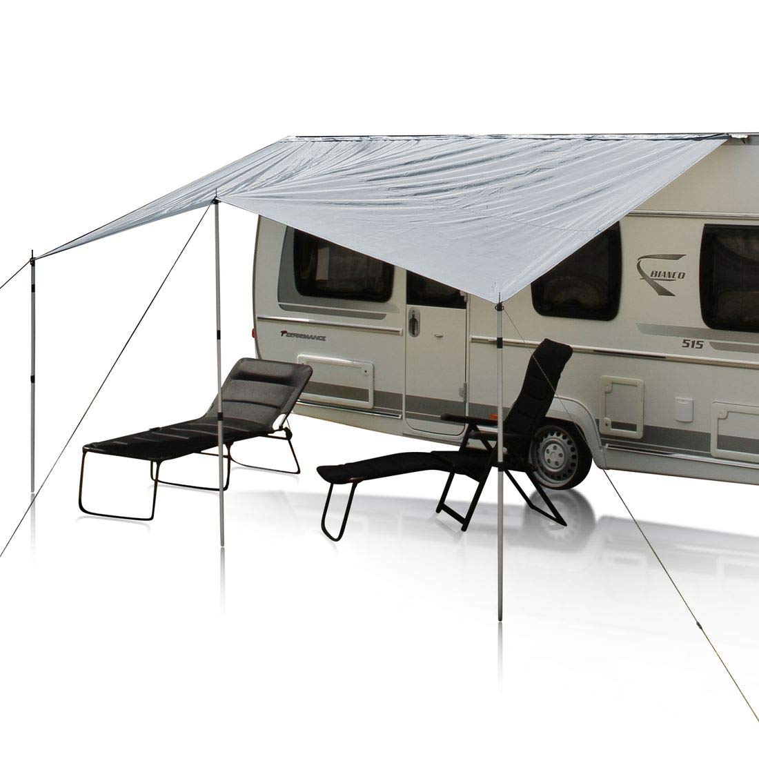 yourGEAR Wohnwagen Sonnensegel 4x2.4m - Doppelkeder 7/5mm. Rechteckige Stoffplane zum Einzug in die Kederschiene. Spendet Schatten.