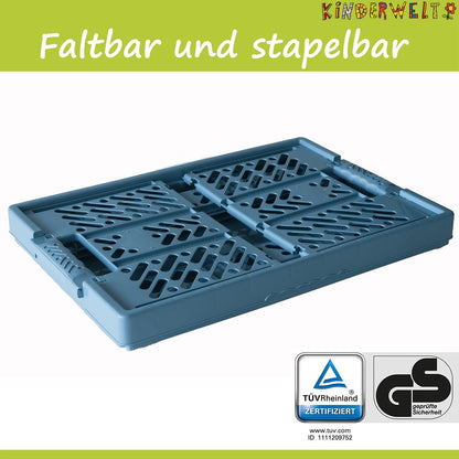 KiNDERWELT Profi-Klappbox 45 L, 2er-Set, belastbar bis 50 kg, blau