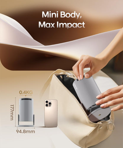 Magcubic Mini Beamer, 4K unterstützt, WiFi 6 & BT 5.4, Grau