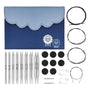 KnitPro Nova Deluxe Nadelspitzen-Set austauschbar 13 cm, 8 Grössen aus verchromtem Messing im lila Stoffetui