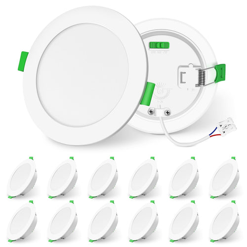 ALUSSO LIGHTING Einbaustrahler LED Deckenspots Dimmbar – 12er Set: Runde, weiße Einbauleuchten für dimmbare Raumbeleuchtung.