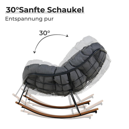 Grand Patio Schaukelstuhl Cremeweiss, gepolstert, bis 150 kg belastbar