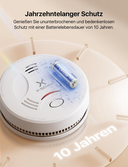 X-Sense SD11 Rauchmelder mit 10-Jahres-Batterie, TÜV geprüft, 10er Set