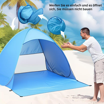 GROWZELT Strandmuschel Pop Up XXL, UV-Schutz 50+, 3-5 Personen
