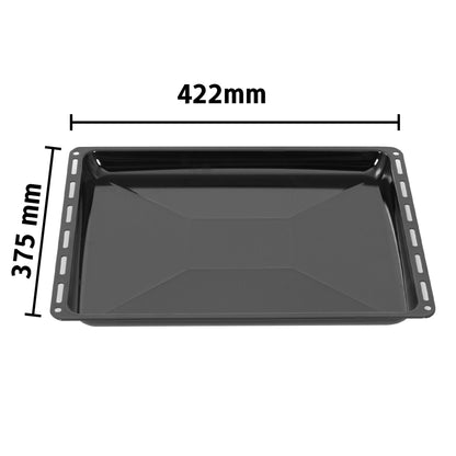ICQN Backblech & Backofenrost Set emailliert, 422 x 375 mm, schwarz