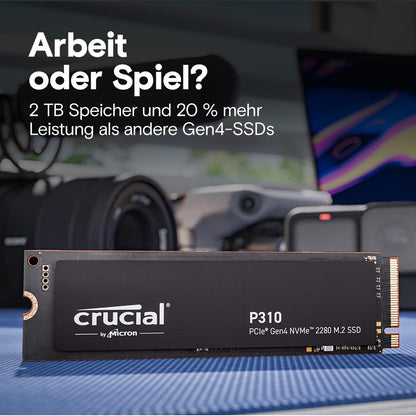 Crucial P310 Interne NVMe SSD - 2TB M.2 PCIe Gen4 CT2000P310SSD801