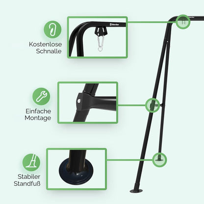 G TALECO GEAR Hängemattengestell, Stahl, 150 kg, schwarz