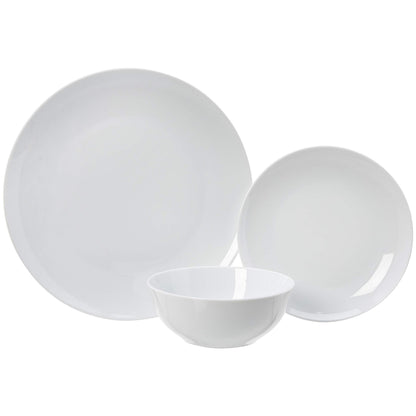 Amazon Basics Geschirrservice 18tlg. 6 Personen - Weiss Porzellan Coupe