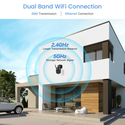 Ctronics 2.5K 4MP 6X Hybrid-Zoom Dual-Objektiv WLAN Kamera Aussen