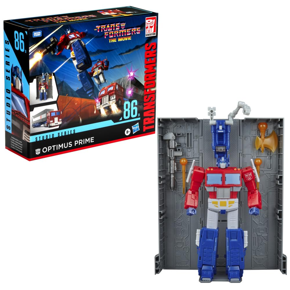 Transformers Studio Series 86-31 Optimus Prime Cmdr-Figur: Rot-blauer Roboter, transformierbar zum Truck. Actionfigur zum Spielen u. Sammeln.