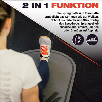 4athletics CrossHero Jump-Mat – ovale Seilspringmatte, 8 mm, Grau