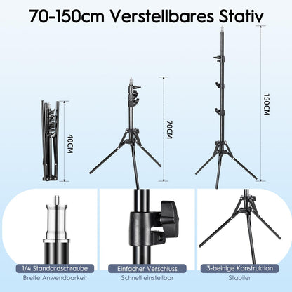 FGen Softbox Set 40x40 cm mit 85W LED und 150 cm Stativ