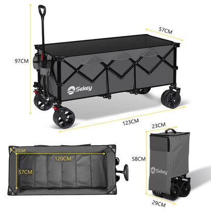 Sekey XXXL Bollerwagen Faltbar - Super 4013 Anthrazit