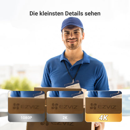 EZVIZ EP4 WLAN Türspion mit 4K Kamera, 5,5-Zoll-Display, Silber