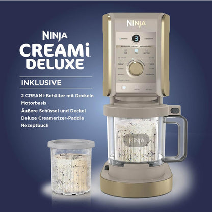 Ninja CREAMi Deluxe Eismaschine NC502EUSTGD, 10 Funktionen, Stone Gold