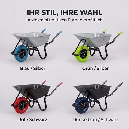 Xonic Tirex Schubkarre 100 l – verzinkte Wanne, PU-Vollgummirad