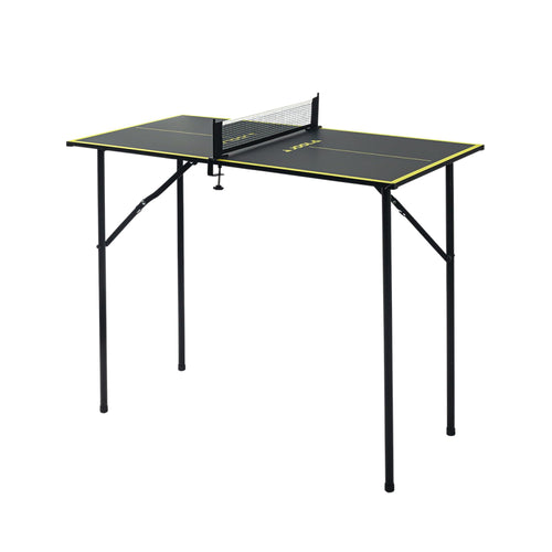 JOOLA Mini Tischtennisplatte Indoor Dark-Grey, rechteckig, dunkelgrau. Kompakter Tisch mit Netz für Freizeittischtennis zuhause.