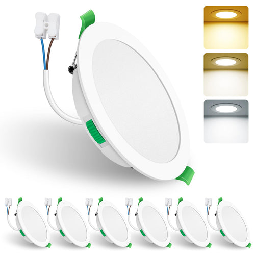 ALUSSO LIGHTING Einbaustrahler LED - 15W, 3CCT Dimmbar, 6er Set. Runder, weißer LED-Deckeneinbaustrahler für variable, dimmbare Raumbeleuchtung.