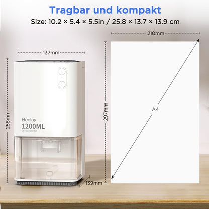 Heelay Luftentfeuchter KW-CS01 elektrisch, 1200 ml, ultraleise