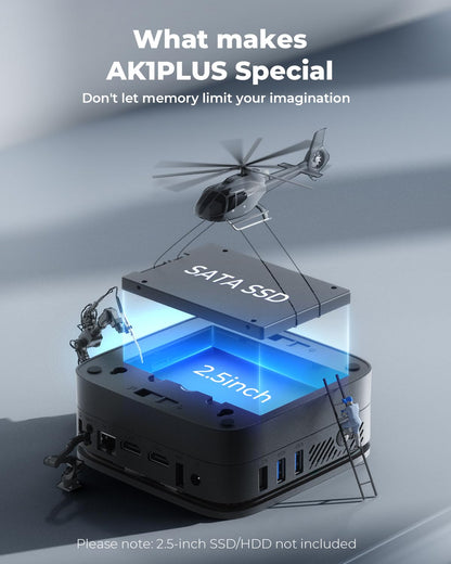 NiPoGi AK1PLUS Mini PC - Intel N95, 8GB RAM, 256GB SSD