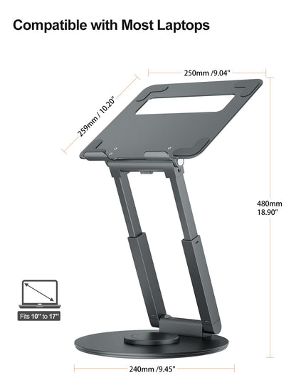 Laptop Ständer Höhenverstellbar 360° Drehbar Ergonomisch – Grau