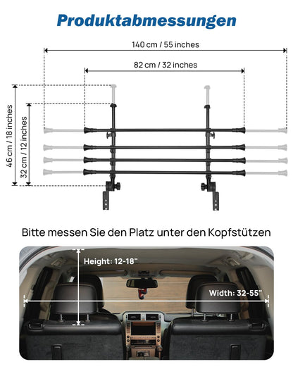 JOYTUTUS Hundeschutzgitter Auto Trenngitter Kofferraum universal