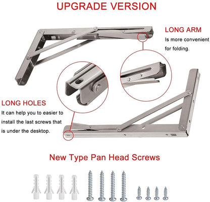 YUMORE Klappkonsole Schwerlast 500mm Edelstahl Regalträger 2er-Pack