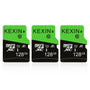 KEXIN Micro SD Karte 128GB 3er Pack microSDXC mit SD Adapter A1, grün