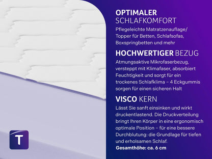 Traumnacht Matratzentopper viscoelastisch orthopädisch - 140x200 cm