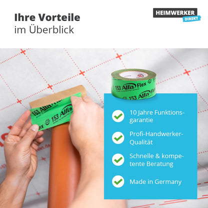 Alfa Flex Folienklebeband 50 mm x 25 m, 6 Rollen für Dampfbremsen