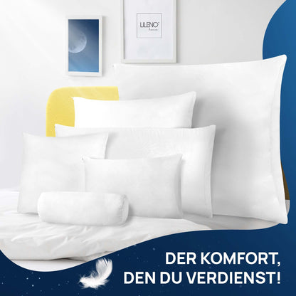 LILENO HOME Federkissen 80x80 cm 2er Set mit Entenfederfüllung