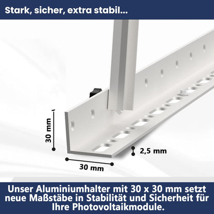 GLIESE Solarmodul Halterung 114 cm, 2er-Set, Aluminium, 0-90°