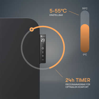BR Bringer Metall Infrarotheizung 450W Smart - Schwarz