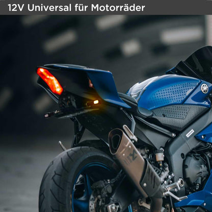 evermotor Mini LED Blinker Motorrad E-geprüft 12V Retro 4 Stück IP67