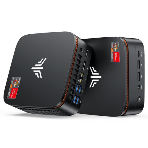 NiPoGi Hyper H1 Mini PC – Ryzen 7 6800H, 32GB RAM, 1TB SSD. Kompakter, schwarzer Mini-PC für rechenintensive Anwendungen.