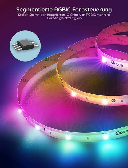 Govee LED Strip 10m, RGBIC LED Streifen mit App- und Sprachsteuerung
