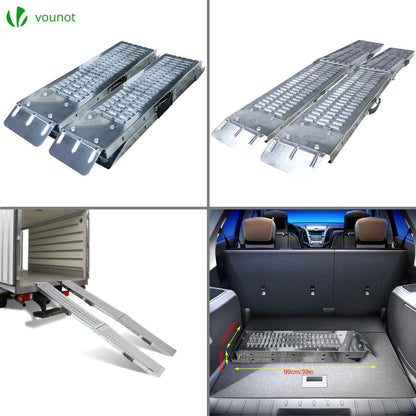 VOUNOT 2x Faltbare Auffahrrampe – 400 kg Tragkraft