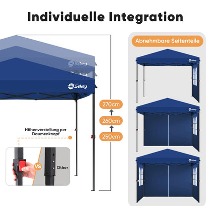 Sekey Premium Pop Up Faltpavillon 3x3 m – Wasserdicht Navy