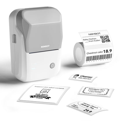 NIIMBOT B1 Bluetooth Etikettendrucker für 20-50 mm Etiketten, Grau