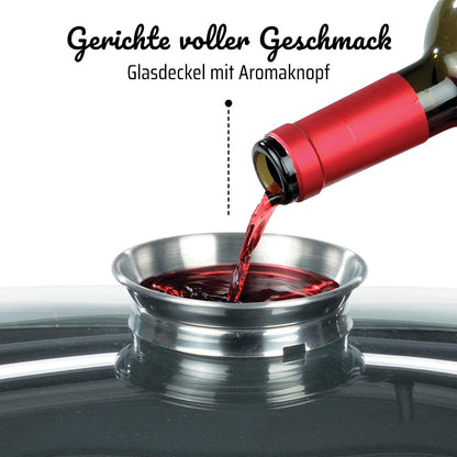 GSW Rechteckbräter Gourmet Aluguss mit Deckel und Grilleinsatz 8 L