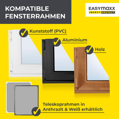 EASYmaxx Insect Protect Teleskop-Fliegengitter Fenster, 2er-Set