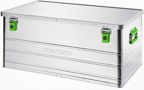 ALUTEC Starbox Aluminium Aufbewahrungsbox - 140 Liter, Modell 26140, rechteckig, silber. Für Transport und Lagerung.