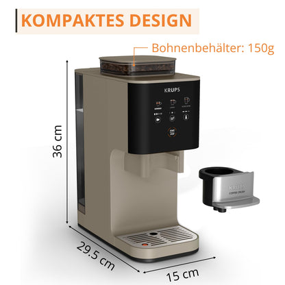 Krups Coffee Crush Extra Kaffeevollautomat SA402AE0 Beige