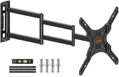 ELIVED EV3018 TV Wandhalterung Eck Lang Arm Ausziehbar. Schwarze Eck-Halterung mit schwenk-, neig- und ausziehbarem Arm.
