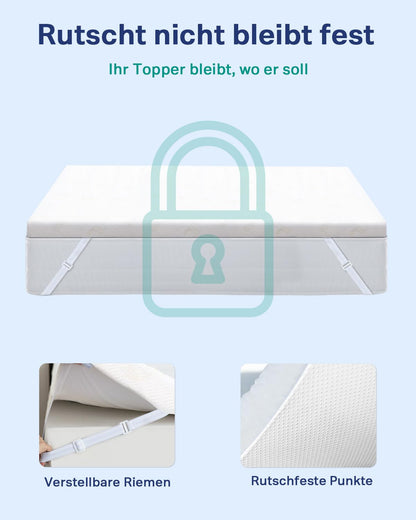 Newentor Matratzen Topper 90x200cm Gelschaum 7cm - H2 H3