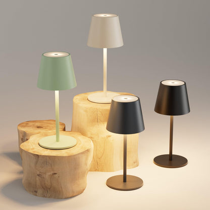 lundwa LED Akku Tischlampe kabellos dimmbar, 3000 K, beige, 2er-Set